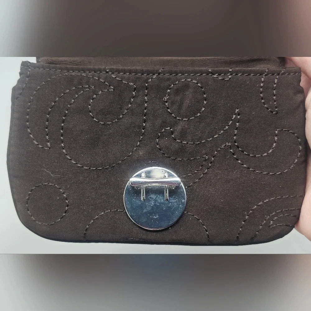 Vera Bradley Espresso Brown Flap ID Holder Wallet Keychain NWOT - Picture 8 of 13